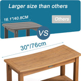 HDPS Shower Bench Seat, Poly Lumber Bathroom Stool for Inside Shower Waterproof, Foot Rest Stool for Shaving Legs with Adjustable Feet, Plastic Spa Bath Chair Seat for Bathroom, Non-Slip, Brown